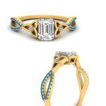 Load image into Gallery viewer, entwined-celtic-emerald-cut-love-knot-blue-topaz-engagement-ring-in-yellow-gold-FD9306EMRGICBLTO-NL-YG

