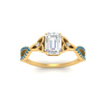 Load image into Gallery viewer, entwined-celtic-emerald-cut-love-knot-blue-topaz-engagement-ring-in-yellow-gold-FD9306EMRGICBLTO-NL-YG
