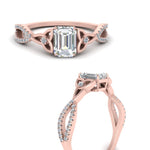 Load image into Gallery viewer, entwined-celtic-emerald-cut-love-knot-diamond-engagement-ring-in-rose-gold-FD9306EMR-NL-RG
