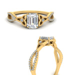 Load image into Gallery viewer, entwined-celtic-emerald-cut-love-knot-diamond-engagement-ring-in-yellow-gold-FD9306EMR-NL-YG
