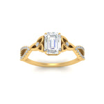 Load image into Gallery viewer, entwined-celtic-emerald-cut-love-knot-diamond-engagement-ring-in-yellow-gold-FD9306EMR-NL-YG
