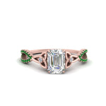 Load image into Gallery viewer, entwined-celtic-emerald-cut-love-knot-emerald-engagement-ring-in-rose-gold-FD9306EMRGEMGR-NL-RG
