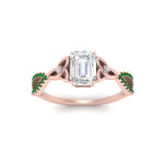 Load image into Gallery viewer, entwined-celtic-emerald-cut-love-knot-emerald-engagement-ring-in-rose-gold-FD9306EMRGEMGR-NL-RG
