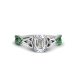 Load image into Gallery viewer, entwined-celtic-emerald-cut-love-knot-emerald-engagement-ring-in-white-gold-FD9306EMRGEMGR-NL-WG
