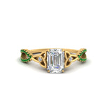 Load image into Gallery viewer, entwined-celtic-emerald-cut-love-knot-emerald-engagement-ring-in-yellow-gold-FD9306EMRGEMGR-NL-YG
