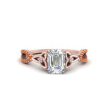 Load image into Gallery viewer, entwined-celtic-emerald-cut-love-knot-orange-sapphire-engagement-ring-in-rose-gold-FD9306EMRGSAOR-NL-RG
