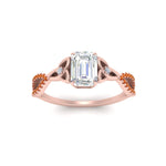 Load image into Gallery viewer, entwined-celtic-emerald-cut-love-knot-orange-sapphire-engagement-ring-in-rose-gold-FD9306EMRGSAOR-NL-RG
