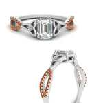 Load image into Gallery viewer, entwined-celtic-emerald-cut-love-knot-orange-sapphire-engagement-ring-in-white-gold-FD9306EMRGSAOR-NL-WG
