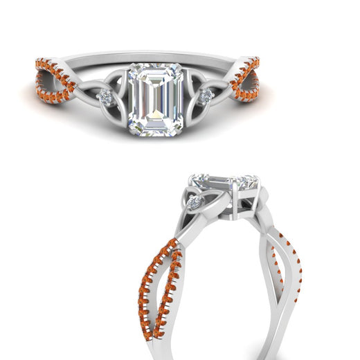 entwined-celtic-emerald-cut-love-knot-orange-sapphire-engagement-ring-in-white-gold-FD9306EMRGSAOR-NL-WG