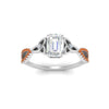 Load image into Gallery viewer, entwined-celtic-emerald-cut-love-knot-orange-sapphire-engagement-ring-in-white-gold-FD9306EMRGSAOR-NL-WG