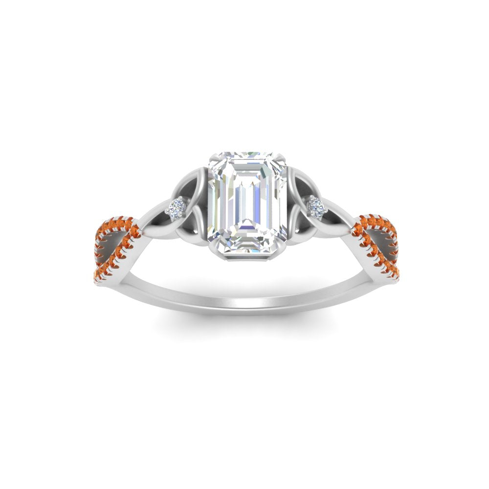 entwined-celtic-emerald-cut-love-knot-orange-sapphire-engagement-ring-in-white-gold-FD9306EMRGSAOR-NL-WG
