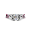 Load image into Gallery viewer, entwined-celtic-emerald-cut-love-knot-pink-sapphire-engagement-ring-in-white-gold-FD9306EMRGSADRPI-NL-WG