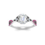 Load image into Gallery viewer, entwined-celtic-emerald-cut-love-knot-pink-sapphire-engagement-ring-in-white-gold-FD9306EMRGSADRPI-NL-WG
