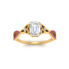 Load image into Gallery viewer, entwined-celtic-emerald-cut-love-knot-pink-sapphire-engagement-ring-in-yellow-gold-FD9306EMRGSADRPI-NL-YG