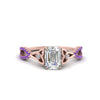 Load image into Gallery viewer, entwined-celtic-emerald-cut-love-knot-purple-topaz-engagement-ring-in-rose-gold-FD9306EMRGVITO-NL-RG
