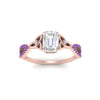 Load image into Gallery viewer, entwined-celtic-emerald-cut-love-knot-purple-topaz-engagement-ring-in-rose-gold-FD9306EMRGVITO-NL-RG