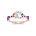 Load image into Gallery viewer, entwined-celtic-emerald-cut-love-knot-purple-topaz-engagement-ring-in-rose-gold-FD9306EMRGVITO-NL-RG
