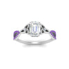 Load image into Gallery viewer, entwined-celtic-emerald-cut-love-knot-purple-topaz-engagement-ring-in-white-gold-FD9306EMRGVITO-NL-WG
