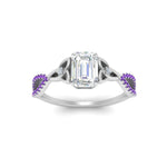 Load image into Gallery viewer, entwined-celtic-emerald-cut-love-knot-purple-topaz-engagement-ring-in-white-gold-FD9306EMRGVITO-NL-WG
