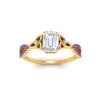 Load image into Gallery viewer, entwined-celtic-emerald-cut-love-knot-purple-topaz-engagement-ring-in-yellow-gold-FD9306EMRGVITO-NL-YG