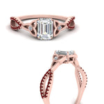 Load image into Gallery viewer, entwined-celtic-emerald-cut-love-knot-ruby-engagement-ring-in-rose-gold-FD9306EMRGRUDR-NL-RG
