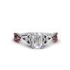 Load image into Gallery viewer, entwined-celtic-emerald-cut-love-knot-ruby-engagement-ring-in-white-gold-FD9306EMRGRUDR-NL-WG