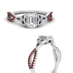 Load image into Gallery viewer, entwined-celtic-emerald-cut-love-knot-ruby-engagement-ring-in-white-gold-FD9306EMRGRUDR-NL-WG
