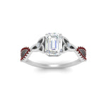 Load image into Gallery viewer, entwined-celtic-emerald-cut-love-knot-ruby-engagement-ring-in-white-gold-FD9306EMRGRUDR-NL-WG
