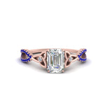Load image into Gallery viewer, entwined-celtic-emerald-cut-love-knot-sapphire-engagement-ring-in-rose-gold-FD9306EMRGSABL-NL-RG
