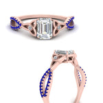 Load image into Gallery viewer, entwined-celtic-emerald-cut-love-knot-sapphire-engagement-ring-in-rose-gold-FD9306EMRGSABL-NL-RG
