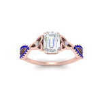 Load image into Gallery viewer, entwined-celtic-emerald-cut-love-knot-sapphire-engagement-ring-in-rose-gold-FD9306EMRGSABL-NL-RG
