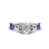 Load image into Gallery viewer, entwined-celtic-emerald-cut-love-knot-sapphire-engagement-ring-in-white-gold-FD9306EMRGSABL-NL-WG
