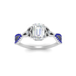 Load image into Gallery viewer, entwined-celtic-emerald-cut-love-knot-sapphire-engagement-ring-in-white-gold-FD9306EMRGSABL-NL-WG
