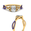 Load image into Gallery viewer, entwined-celtic-emerald-cut-love-knot-sapphire-engagement-ring-in-yellow-gold-FD9306EMRGSABL-NL-YG