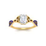 Load image into Gallery viewer, entwined-celtic-emerald-cut-love-knot-sapphire-engagement-ring-in-yellow-gold-FD9306EMRGSABL-NL-YG
