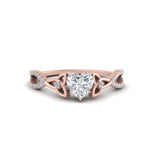 Load image into Gallery viewer, entwined-celtic-heart-shaped-love-knot-diamond-engagement-ring-in-rose-gold-FD9306HTR-NL-RG
