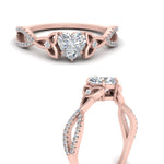 Load image into Gallery viewer, entwined-celtic-heart-shaped-love-knot-diamond-engagement-ring-in-rose-gold-FD9306HTR-NL-RG
