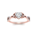 Load image into Gallery viewer, entwined-celtic-heart-shaped-love-knot-diamond-engagement-ring-in-rose-gold-FD9306HTR-NL-RG
