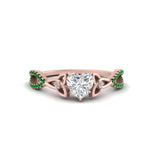 Load image into Gallery viewer, entwined-celtic-heart-shaped-love-knot-emerald-engagement-ring-in-rose-gold-FD9306HTRGEMGR-NL-RG
