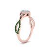 Load image into Gallery viewer, entwined-celtic-heart-shaped-love-knot-emerald-engagement-ring-in-rose-gold-FD9306HTRGEMGR-NL-RG