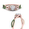 Load image into Gallery viewer, entwined-celtic-heart-shaped-love-knot-emerald-engagement-ring-in-rose-gold-FD9306HTRGEMGR-NL-RG