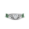 Load image into Gallery viewer, entwined-celtic-heart-shaped-love-knot-emerald-engagement-ring-in-white-gold-FD9306HTRGEMGR-NL-WG