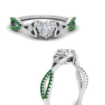 Load image into Gallery viewer, entwined-celtic-heart-shaped-love-knot-emerald-engagement-ring-in-white-gold-FD9306HTRGEMGR-NL-WG
