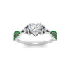 Load image into Gallery viewer, entwined-celtic-heart-shaped-love-knot-emerald-engagement-ring-in-white-gold-FD9306HTRGEMGR-NL-WG