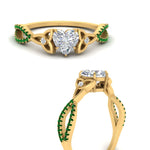 Load image into Gallery viewer, entwined-celtic-heart-shaped-love-knot-emerald-engagement-ring-in-yellow-gold-FD9306HTRGEMGR-NL-YG
