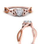 Load image into Gallery viewer, entwined-celtic-heart-shaped-love-knot-orange-sapphire-engagement-ring-in-rose-gold-FD9306HTRGSAOR-NL-RG
