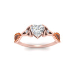 Load image into Gallery viewer, entwined-celtic-heart-shaped-love-knot-orange-sapphire-engagement-ring-in-rose-gold-FD9306HTRGSAOR-NL-RG
