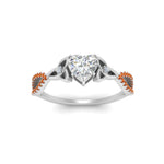 Load image into Gallery viewer, entwined-celtic-heart-shaped-love-knot-orange-sapphire-engagement-ring-in-white-gold-FD9306HTRGSAOR-NL-WG
