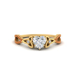 Load image into Gallery viewer, entwined-celtic-heart-shaped-love-knot-orange-sapphire-engagement-ring-in-yellow-gold-FD9306HTRGSAOR-NL-YG
