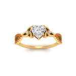 Load image into Gallery viewer, entwined-celtic-heart-shaped-love-knot-orange-sapphire-engagement-ring-in-yellow-gold-FD9306HTRGSAOR-NL-YG
